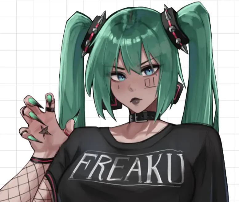 Goth Miku Sticker | Vocaloid Vinyl Sticker SFW,NSFW nsfw sticker,sfw sticker,stickers,Goth Miku sticker,vocaloid sticker