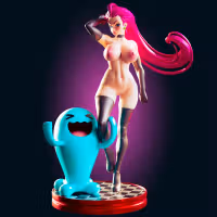 Team Rocket Jessie Statue | Pokemon Fan Art by Officer Rhu SFW,NSFW,Futa 3d printed,Team Rocket Jessie statue,futa statue,pokemon statue,furry statue,nsfw statue,futa figurines,futanari figurines,futanari statue