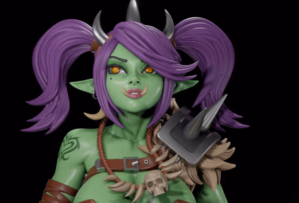 Orc Girl Statue | World of Warcraft Fan Art by Digital Dark SFW,NSFW,Futa 3d printed statue,3d printed,nsfw statue,futa statue,3d printed figure,Orc Girl Statue,World of Warcraft Statue,futa figurines,futanari figurines,futanari statue