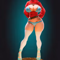 Shygal Ultra Thicc Statue | Super Mario Fan Art by Officer Rhu SFW 3d printed statue,3d printed,Shygal Ultra Thicc Statue,Super Mario Statue