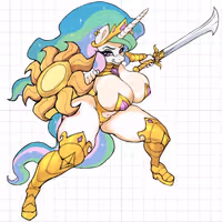 Princess Celestia Warrior Furry Sticker | My Little Pony Vinyl-Sticker SFW furry sticker,sfw sticker,stickers,Princess Celestia,mlp sticker,My Little Pony sticker