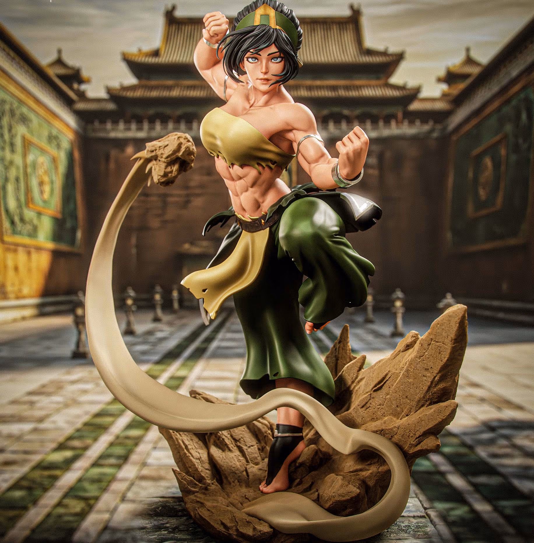 Statue Toph Beifong | Avatar Last Airbender Fan art par Gatsu SFW,NSFW,Futa 3d printed statue,3d printed,nsfw statue,futa statue,Toph Beifong Statue,Avatar Last Airbender statue,futa figurines,futanari figurines,futanari statue,furry statue