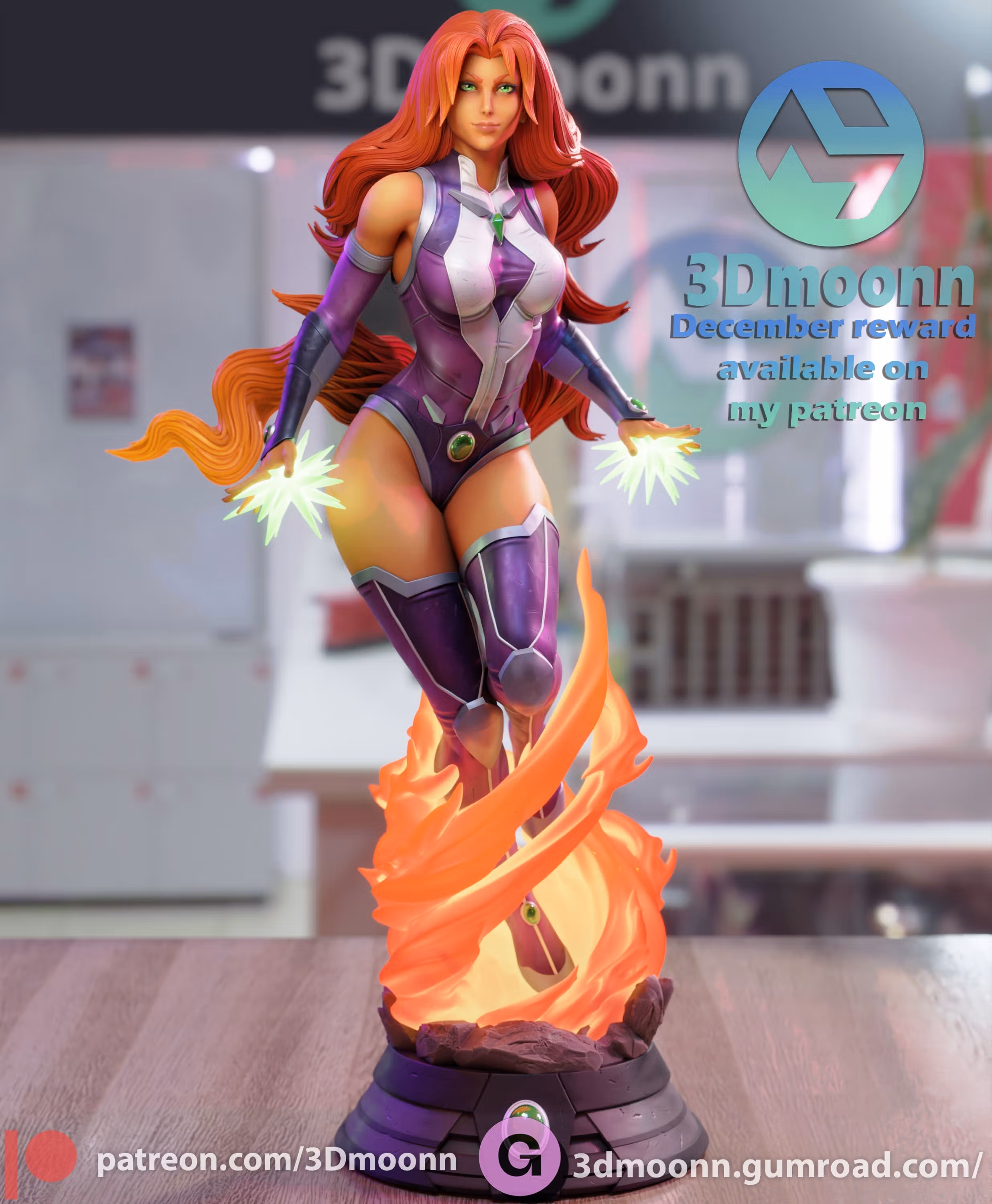 Figura Starfire | DC Fanart autorstwa 3Dmoonn SFW,NSFW 3d printed statue,3d printed,nsfw statue,3d printed figure,Starfire Statue,DC Statue