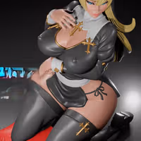 The Priestess Nun Statue | Original Fan Art by Digital Dark SFW,NSFW,Futa 3d printed statue,3d printed,nsfw statue,futa statue,3d printed figure,The Priestess Nun Statue,futa figurines,futanari figurines,futanari statue