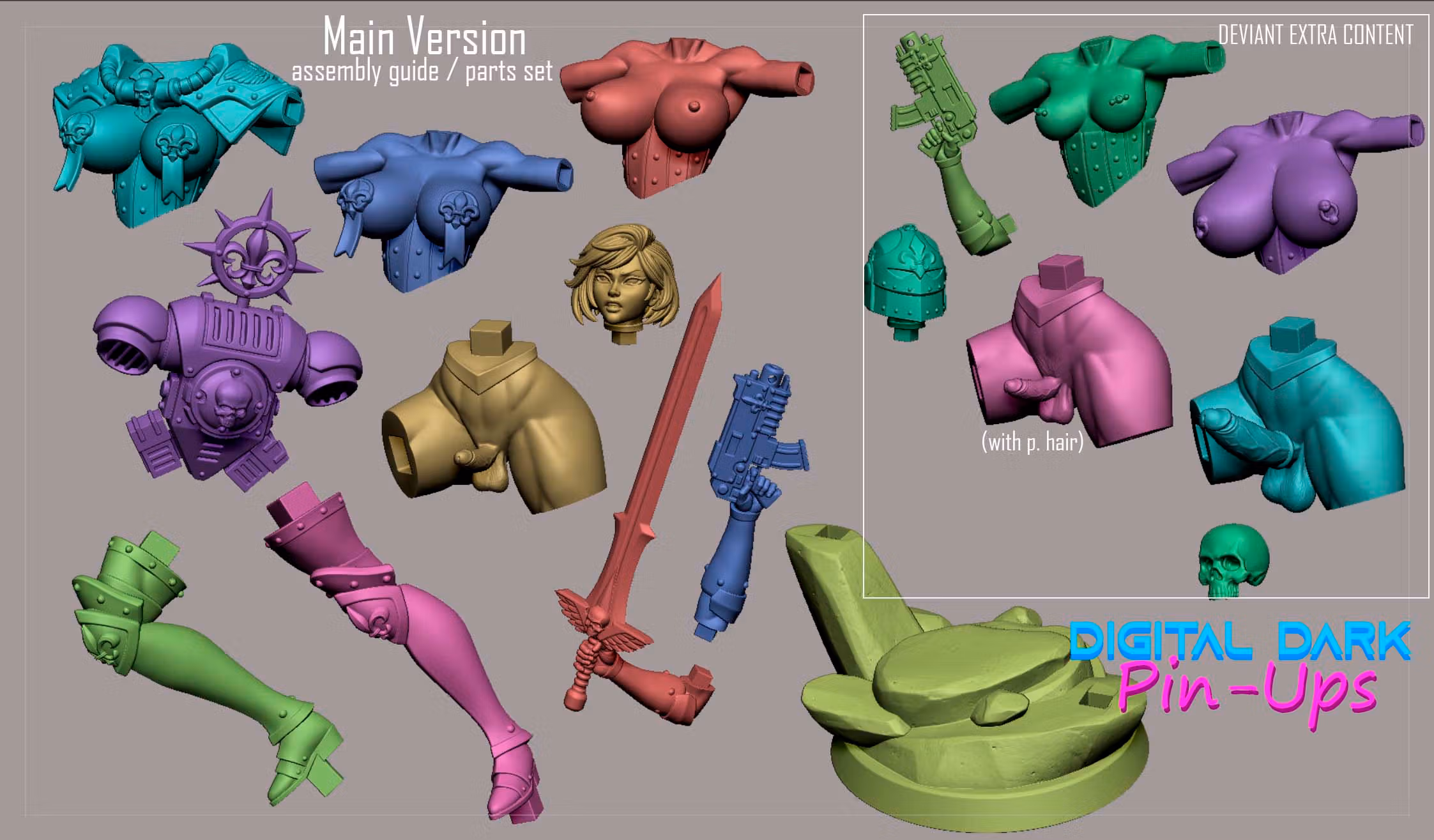 Statua Battle Thick 2 | 40k Fan art di Digital Dark SFW,NSFW,Futa 3d printed statue,3d printed,nsfw statue,3d printed figure,Battle Thick 2 Statue,Warhammer 40k,futa statue,futa figurines,futanari figurines,futanari statue