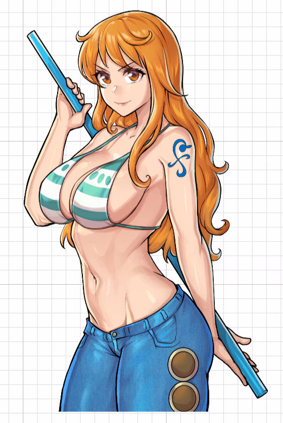 Nami Sticker | One Piece Vinyl Sticker SFW,NSFW sfw sticker,Nami sticker,nsfw sticker,One Piece stickers,anime girl sticker