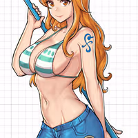 Nami Sticker | One Piece Vinyl Sticker SFW,NSFW sfw sticker,Nami sticker,nsfw sticker,One Piece stickers,anime girl sticker