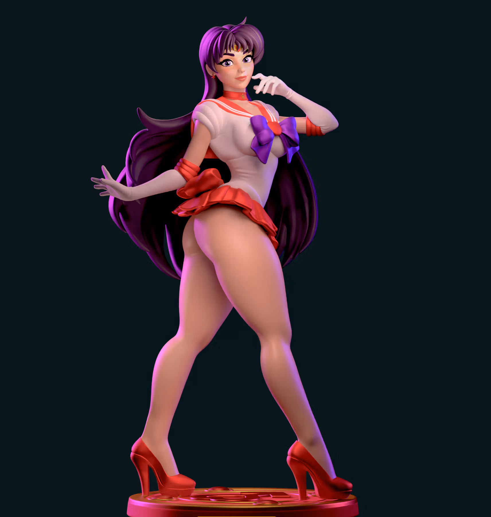 Statua Sailor Mars | Sailor Moon Fan art di Azaak3d SFW 3d printed statue,3d printed,sfw statue,Sailor Moon statue,Sailor Mars statue