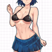 Ryuko Matoi Bikini V1 Sticker | Kill la Kill Vinyl Sticker SFW,NSFW sfw sticker,Ryuko Matoi sticker,nsfw sticker,Kill la Kill stickers,anime girl sticker