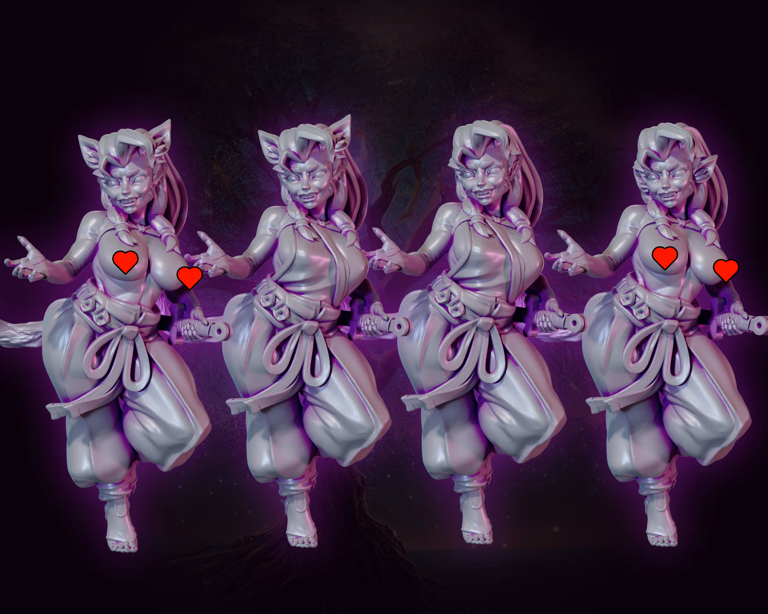 Nisha Tiger Girl Miniature | DnD Fan Art by Gaz Minis SFW,NSFW 3d printed,miniature,dnd miniature,Nisha Tiger Girl,3d printed miniature,nsfw miniature
