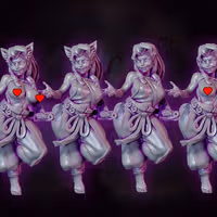 Nisha Tiger Girl Miniature | DnD Fan Art by Gaz Minis SFW,NSFW 3d printed,miniature,dnd miniature,Nisha Tiger Girl,3d printed miniature,nsfw miniature