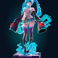 Ghost Miku Statue | Vocaloid Fan Art by Officer Rhu SFW,NSFW,Futa 3d printed statue,3d printed,3d printed figure,Vocaloid Statue,Miku Statue,nsfw statue