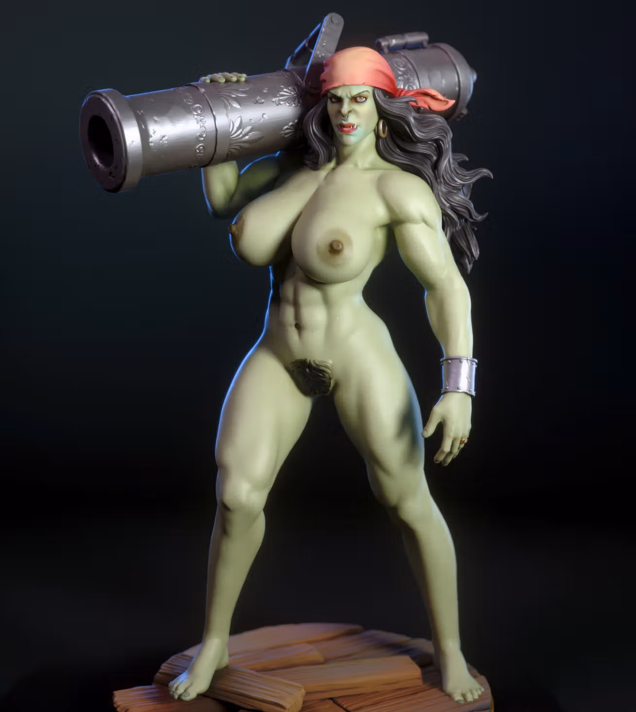 Statue Boomka The Orc Pirate | DnD Fan art par TorridaMinis SFW,NSFW 3d printed,3d printed statue,nsfw statue,3d printed figure,Boomka The Orc Pirate Statue,dnd Statue
