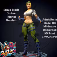 Sonya Blade Statue | Mortal Kombat Fanart von Yan-H SFW,NSFW 3d printed statue,3d printed,nsfw statue,3d printed figure,Sonya Blade statue,Mortal Kombat statue