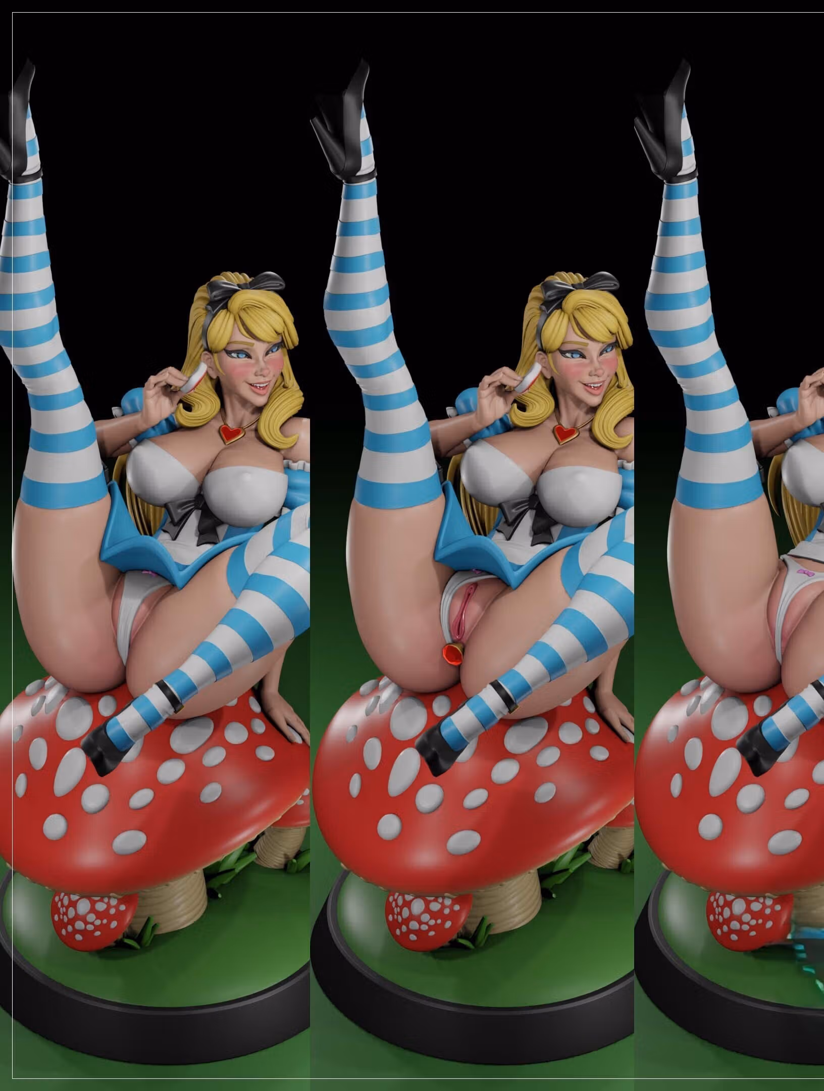 Alice Sitting Statue | Wonderland Fan Art by Digital Dark SFW,NSFW,Futa 3d printed statue,3d printed,nsfw statue,futa statue,futa figurines,futanari figurines,futanari statue,3d printed figure,Alice Sitting Statue,Wonderland Statue