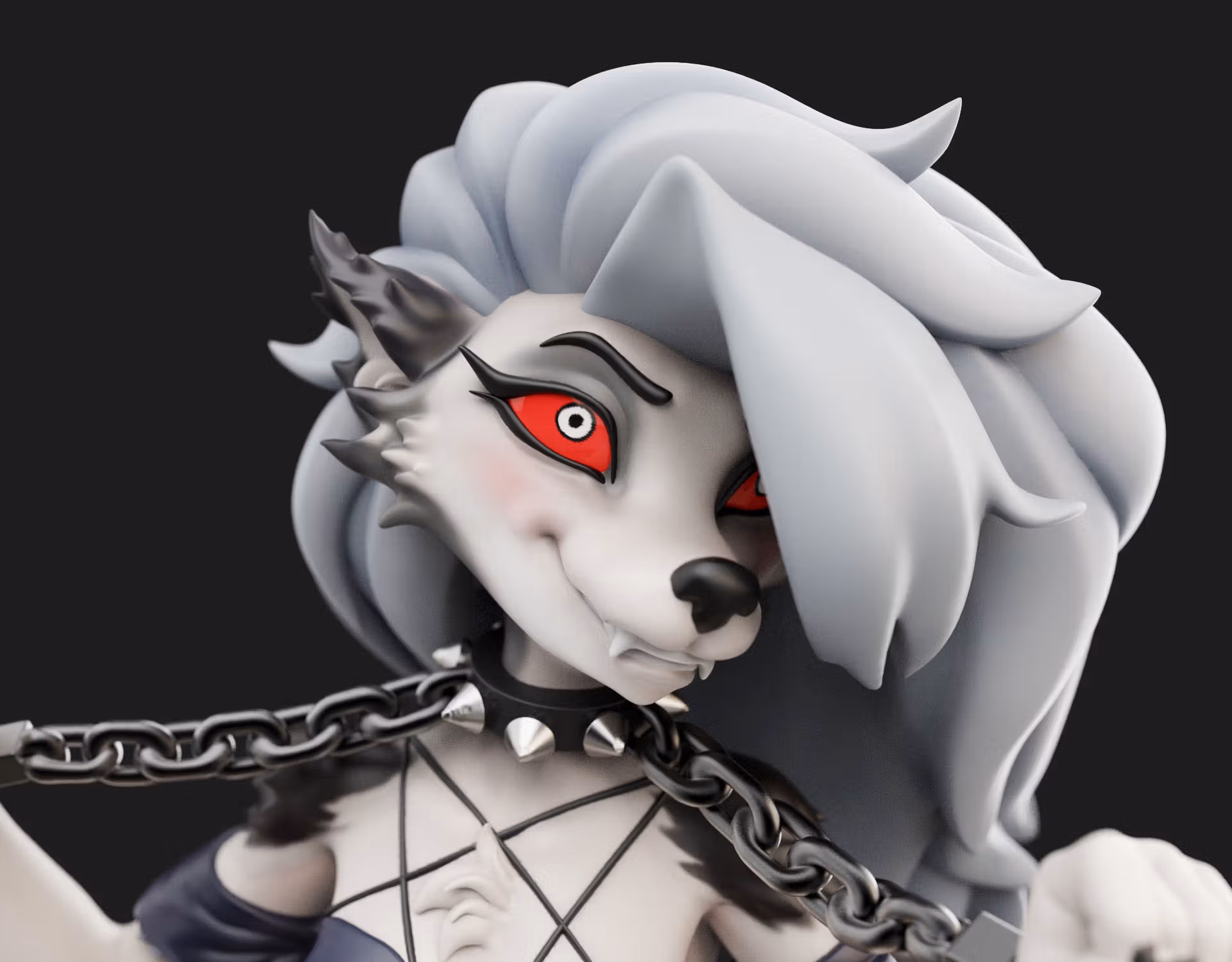 Loona Chained Statue | Helluva Boss Fan Art by Anyonensfw SFW,NSFW,Futa 3d printed statue,3d printed figure,nsfw statue,loona statue,helluva boss,futa figurines,futanari figurines,futanari statue,futa statue,furry statue