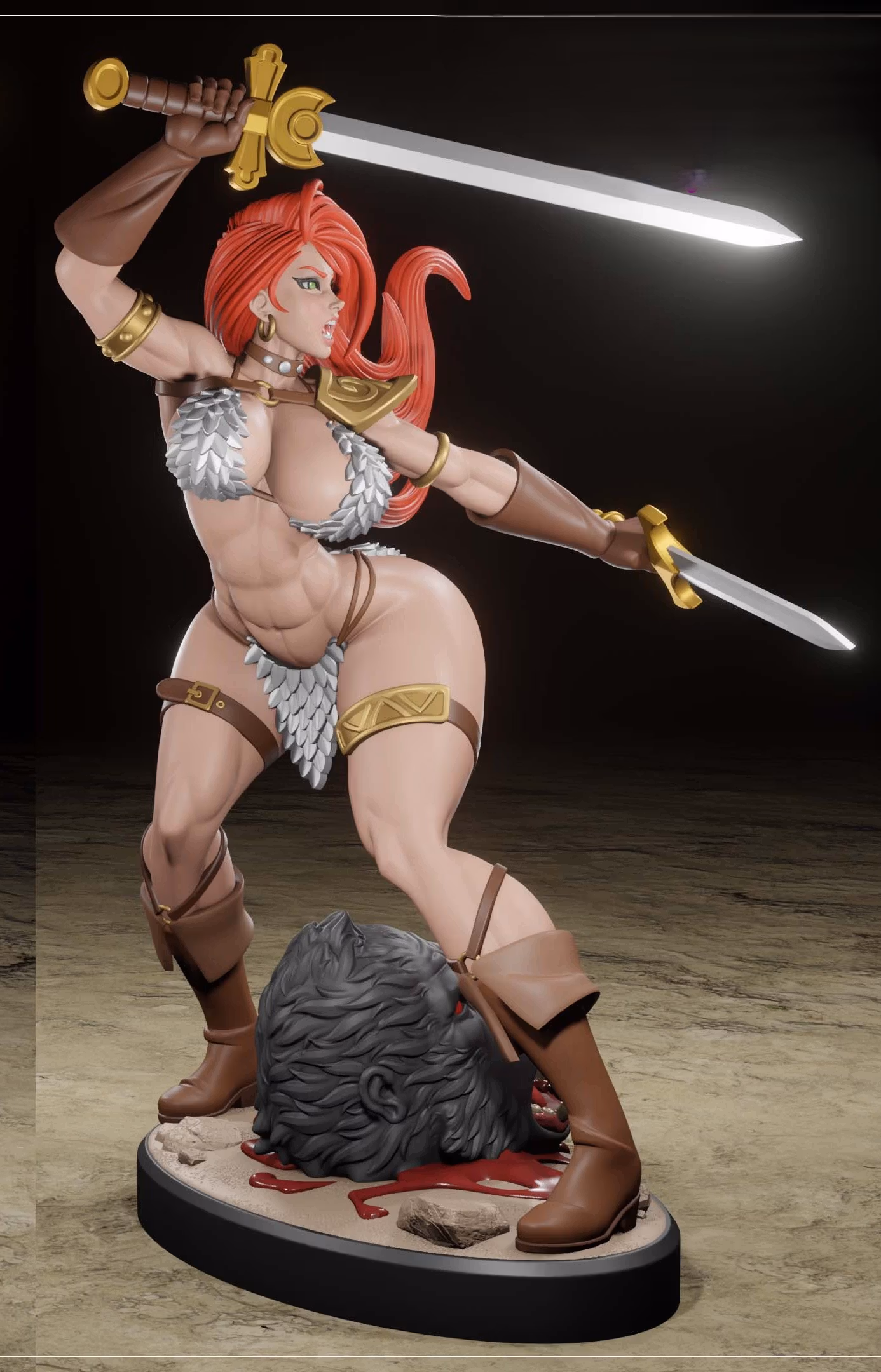 Figura Red Sonja | Marvel Fanart autorstwa Digital Dark SFW,NSFW,Futa futa statue,3d printed,nsfw statue,Red Sonja Statue,3d printed figure,Marvel Statue,futa figurines,futanari figurines,futanari statue