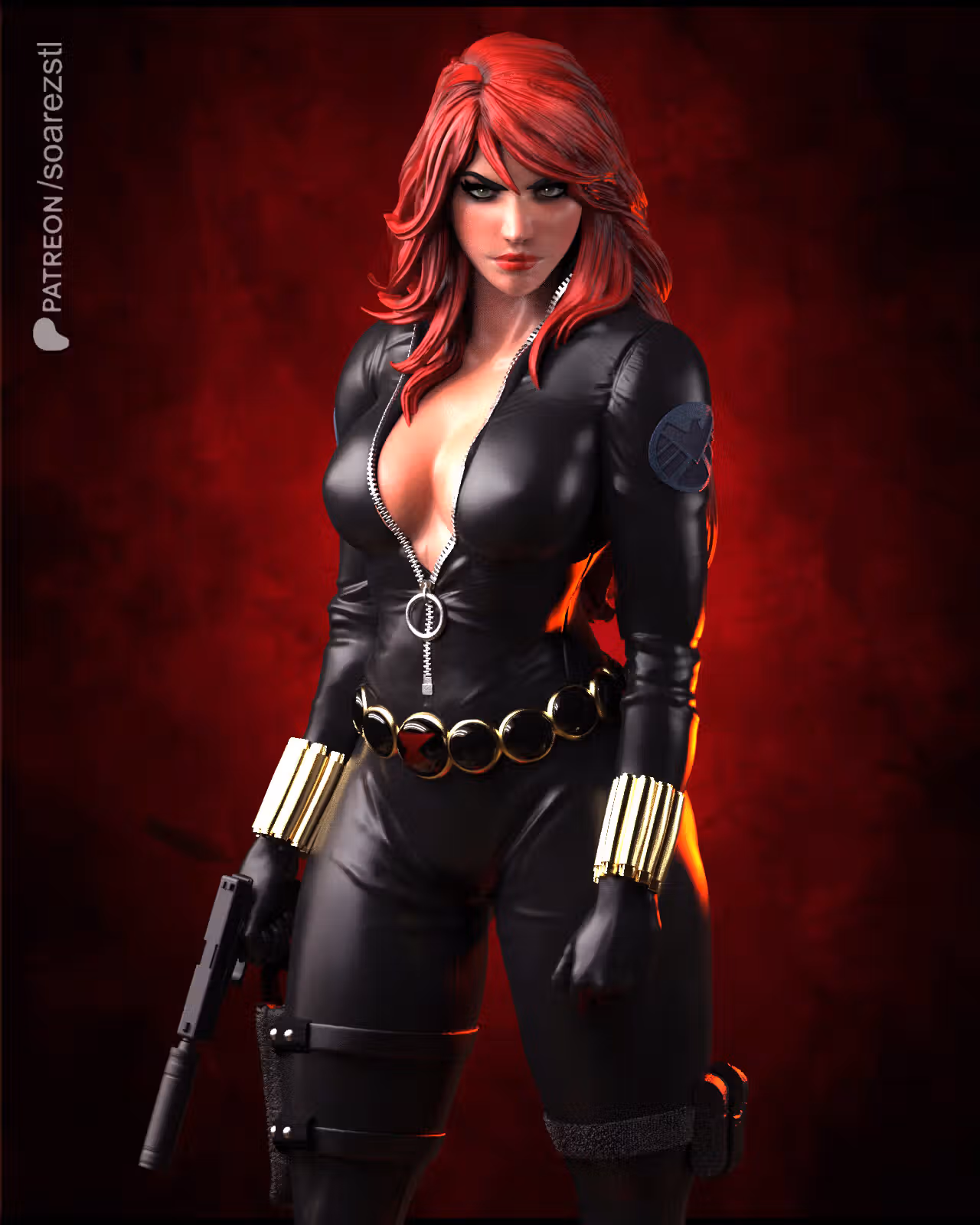 Black Widow Statue | Marvel Fan Art by Pop Totem SFW 3d printed statue,3d printed,3d printed figure,Black Widow Statue,Marvel statue
