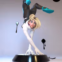 Spider-Gwen Statue | Spider-Verse Fan Art by E.S Monster SFW 3d printed statue,3d printed,3d printed figure,Spider-Gwen Statue,Spider-Verse Statue
