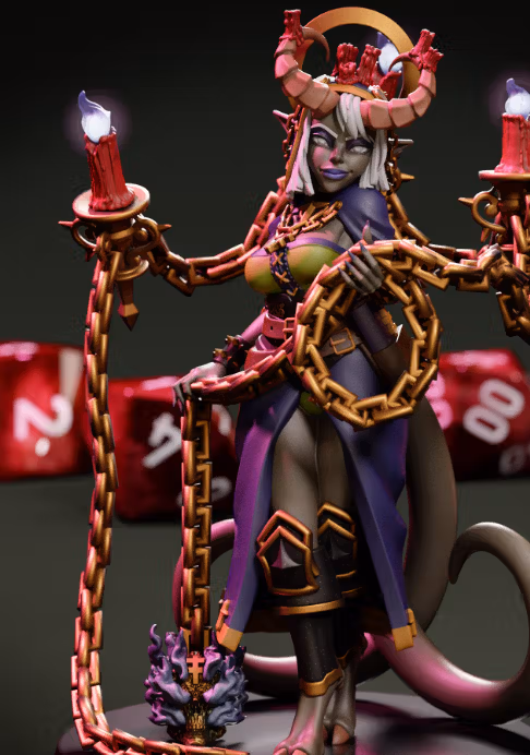 Demon Nun Yakshini Miniature | DnD Fan Art by Jigglystix SFW 3d printed,miniature,dnd miniature,Demon Nun Yakshini,3d printed miniature