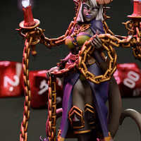 Demon Nun Yakshini Miniature | DnD Fan Art by Jigglystix SFW 3d printed,miniature,dnd miniature,Demon Nun Yakshini,3d printed miniature