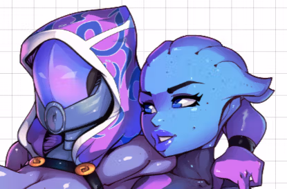 Tali'zorah And Liara T'soni Sticker | Mass Effect Vinyl Sticker NSFW Liara T'soni sticker,Mass Effect sticker,stickers,sfw sticker