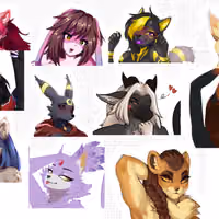 Furry Nsfw Girl 3 Mix Pack Sticker | Original Vinyl Sticker NSFW furry sticker,hyena sticker,stickers,NSFW stickers,furry nsfw sticker