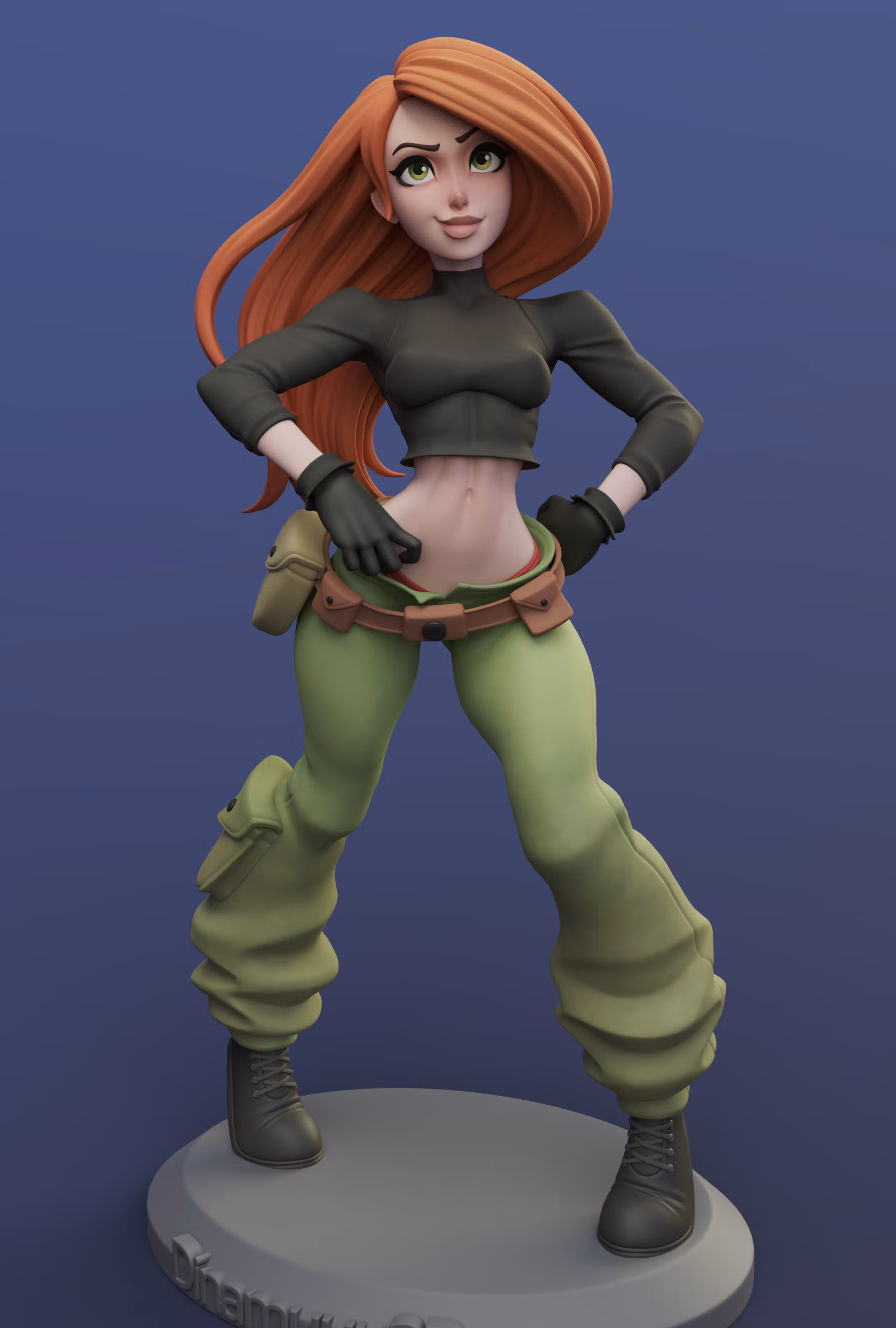 Kim Possible Statue | Kim Possible Fanart von Dinamuuu3d SFW,NSFW 3d printed statue,3d printed,Kim Possible Statue ,3d printed figure,nsfw statue