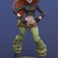 Kim Possible Statue | Kim Possible Fanart von Dinamuuu3d SFW,NSFW 3d printed statue,3d printed,Kim Possible Statue ,3d printed figure,nsfw statue