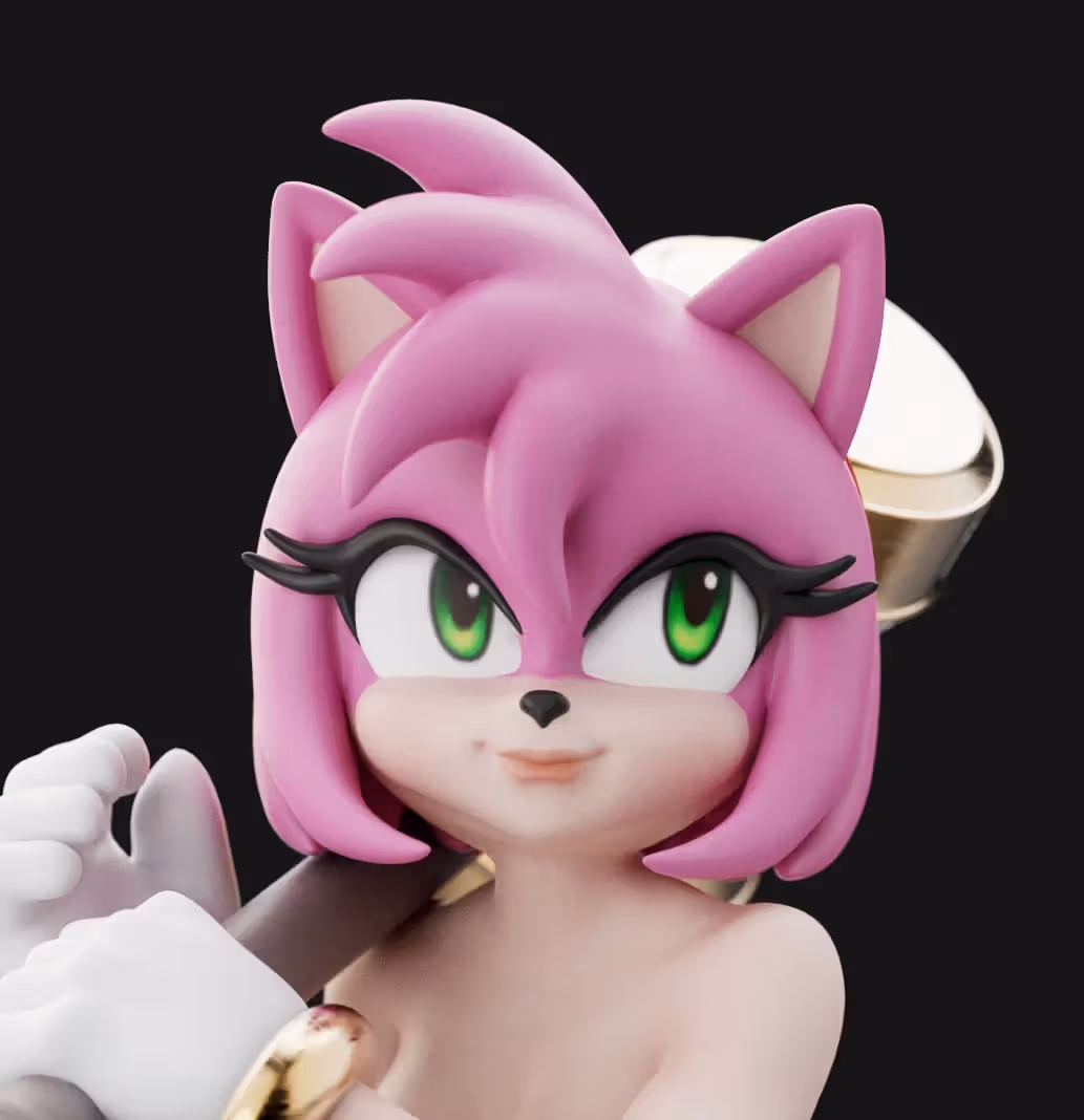 Amy Rose Statue | Sonic the Hedgehog Fan Art by Anyonensfw SFW,NSFW,Futa 3d printed,3d printed statue,nsfw statue,futa statue,Amy Rose Statue,Sonic the Hedgehog,futa figurines,futanari figurines,futanari statue,furry statue