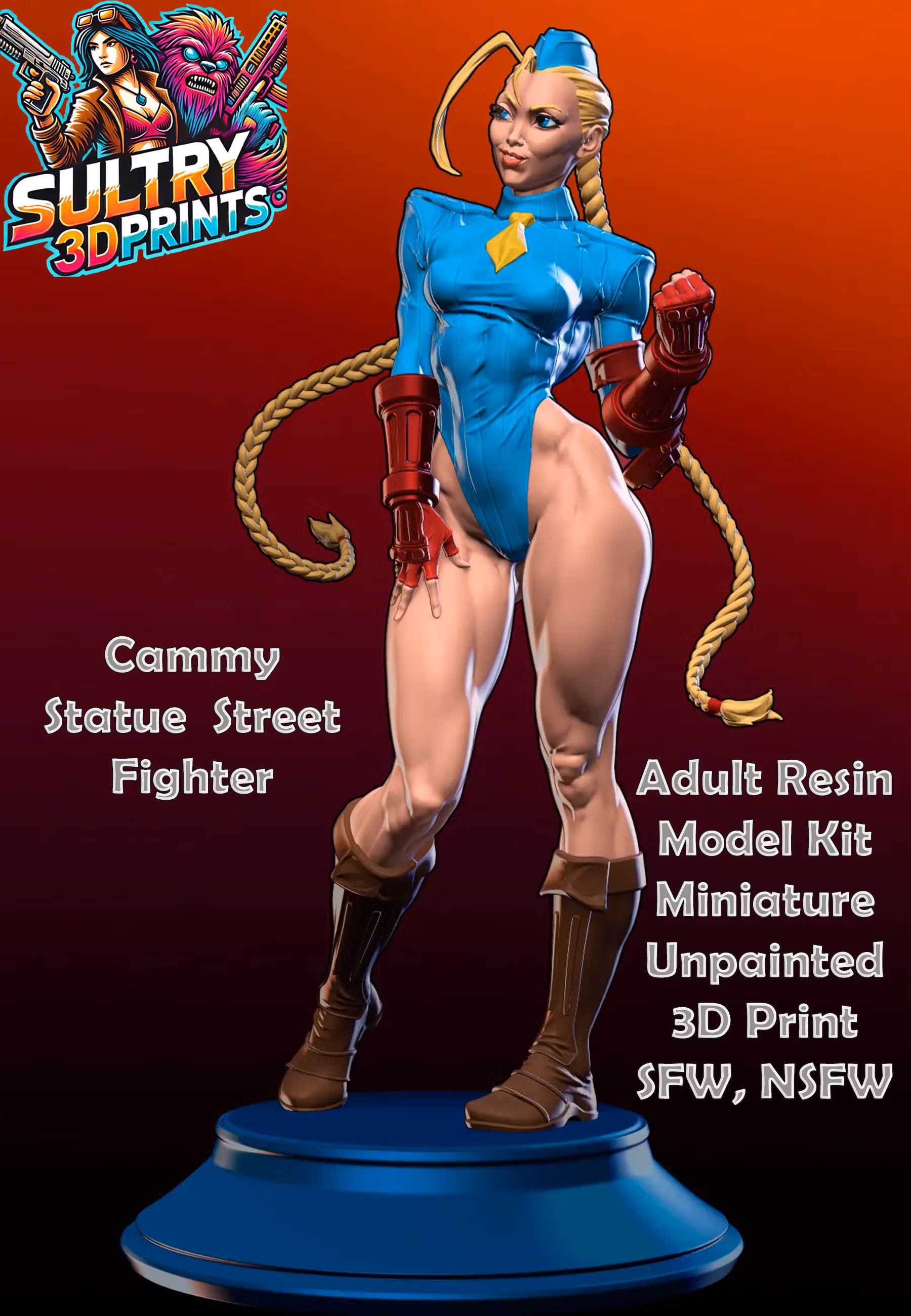 Cammy Statue | Street Fighter Fanart von Yan-H SFW,NSFW 3d printed statue,3d printed,3d printed figure,nsfw statue,Cammy statue,Street Fighter statue