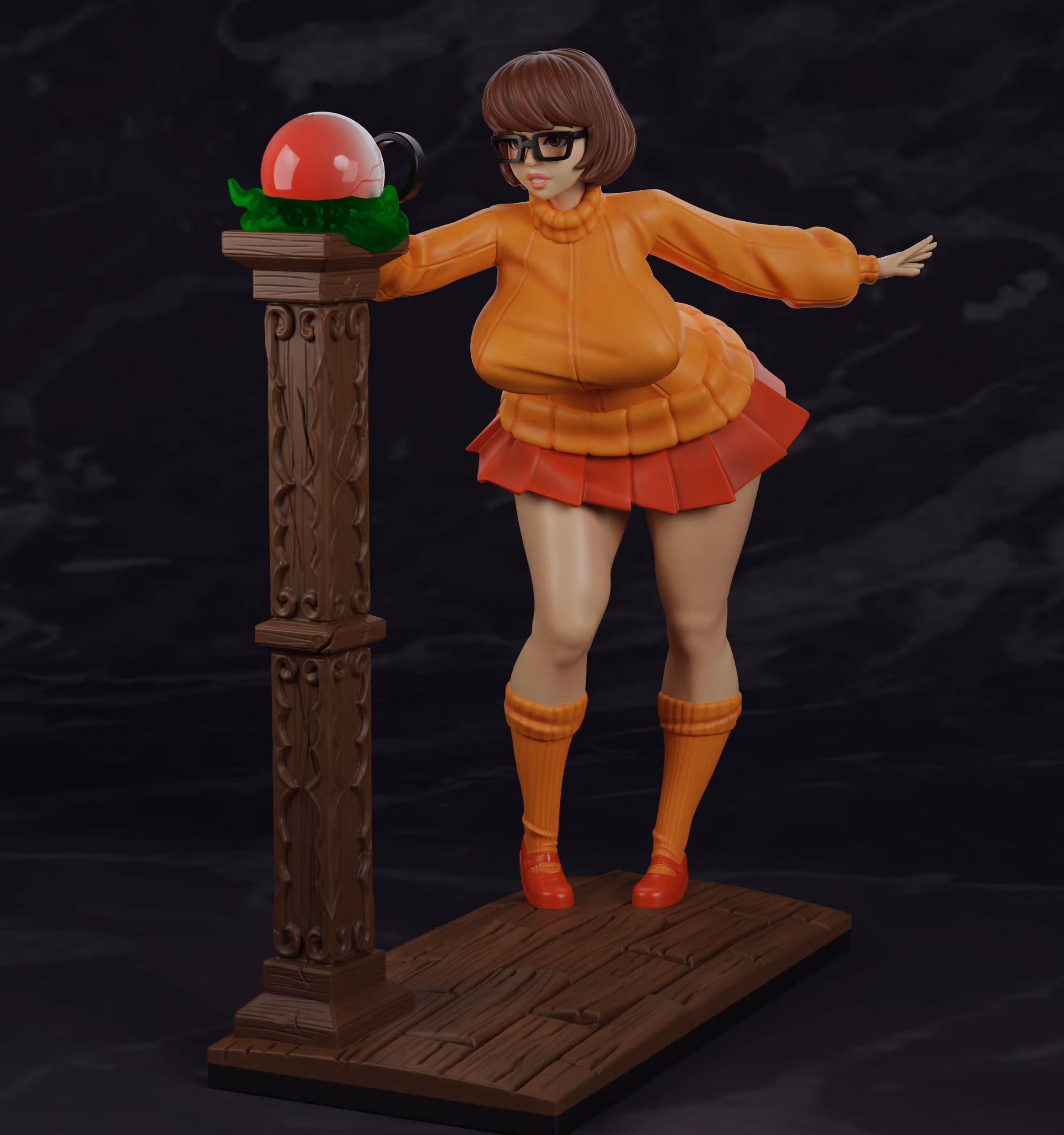 Velma Statue | Scooby-Doo Fanart von PolyBitsArt SFW,NSFW 3d printed statue,3d printed,Velma Statue,3d printed figure,Scooby-Doo Statue,nsfw statue