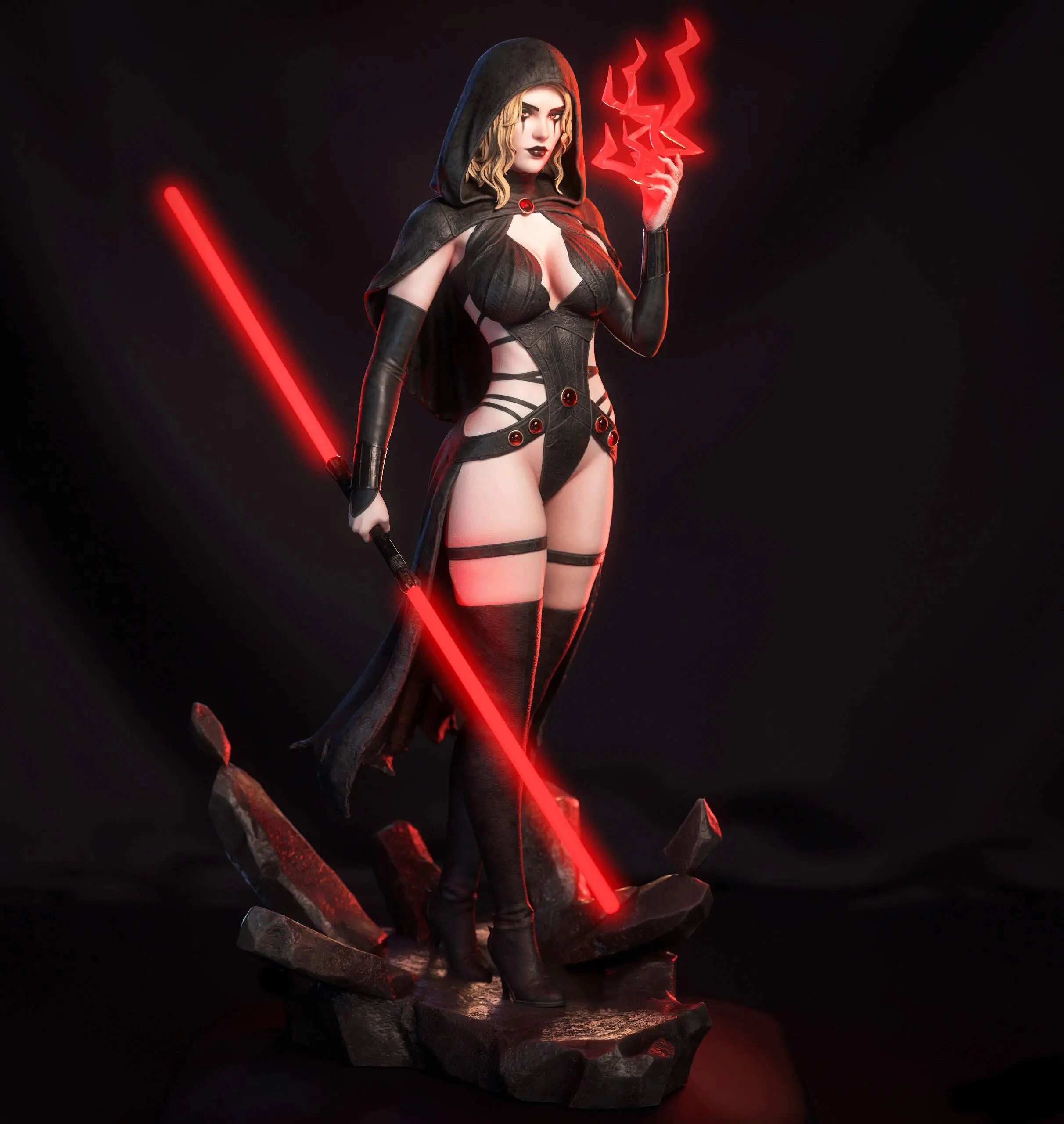 Darth Zannah Statue | Star Wars Fan Art by Abe3D SFW,NSFW 3d printed statue,Darth Zannah Statue,Star Wars statue,3d printed figure,3d printed,nsfw statue