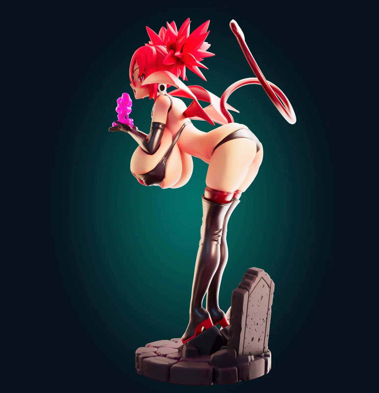 Statua Etna | Disgaea Fan art di Officer Rhu SFW,NSFW,Futa 3d printed statue,3d printed figure,Etna statue,futa statue,Disgaea statue,nsfw statue,futa figurines,futanari figurines,futanari statue