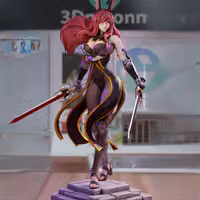 Erza Scarlet Statue | Fairy Tail Fan Art by 3Dmoonn SFW 3d printed,3d printed statue,Erza Scarlet Statue,Fairy Tail statue