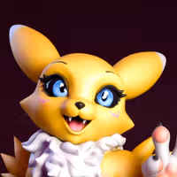 Renamon Cute Statue | Digimon Fan Art by mowmaw NSFW 3d printed,Renamon statue,Digimon statue,furry statue,nsfw statue