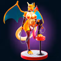Charizard Dominatrix Statue | Pokemon Fan Art by Officer Rhu SFW,NSFW,Futa 3d printed,Charizard statue,futa statue,pokemon statue,furry statue,nsfw statue,futa figurines,futanari figurines,futanari statue