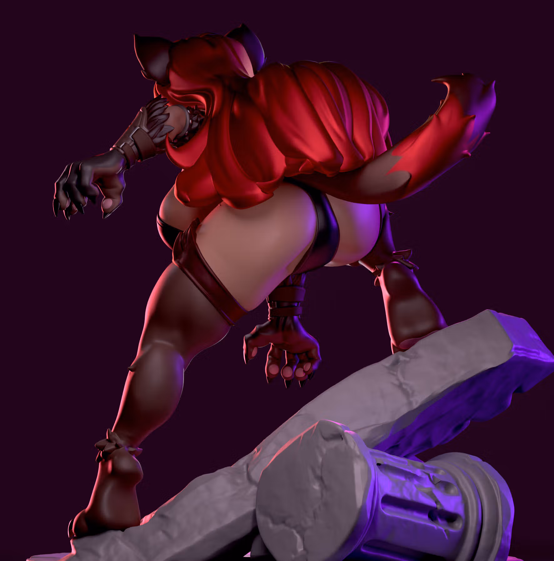 Catgirl Statue | Hell Vixens Fanart von Azaak3d SFW 3d printed statue,3d printed,sfw statue,Hell Vixens statue,Catgirl Statue