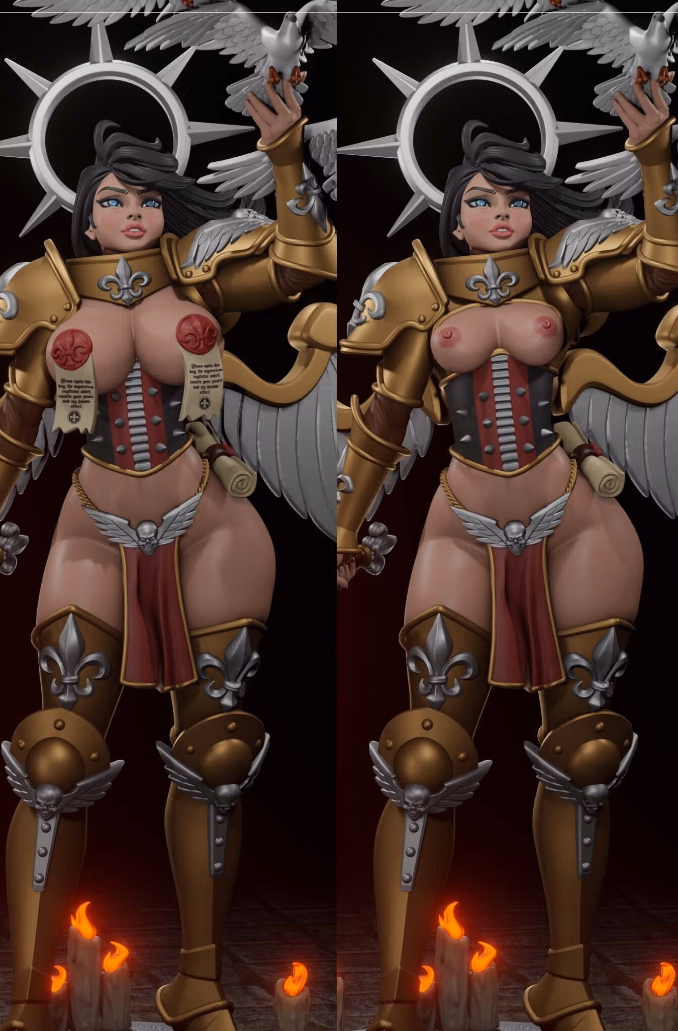 Battle Thicc Saint Celeste Statue | 40k Fan Art by Digital Dark SFW,NSFW,Futa 3d printed statue,3d printed,nsfw statue,futa statue,futa figurines,futanari figurines,futanari statue,3d printed figure,Battle Thicc Saint Celeste Statue,warhammer 40k statue 