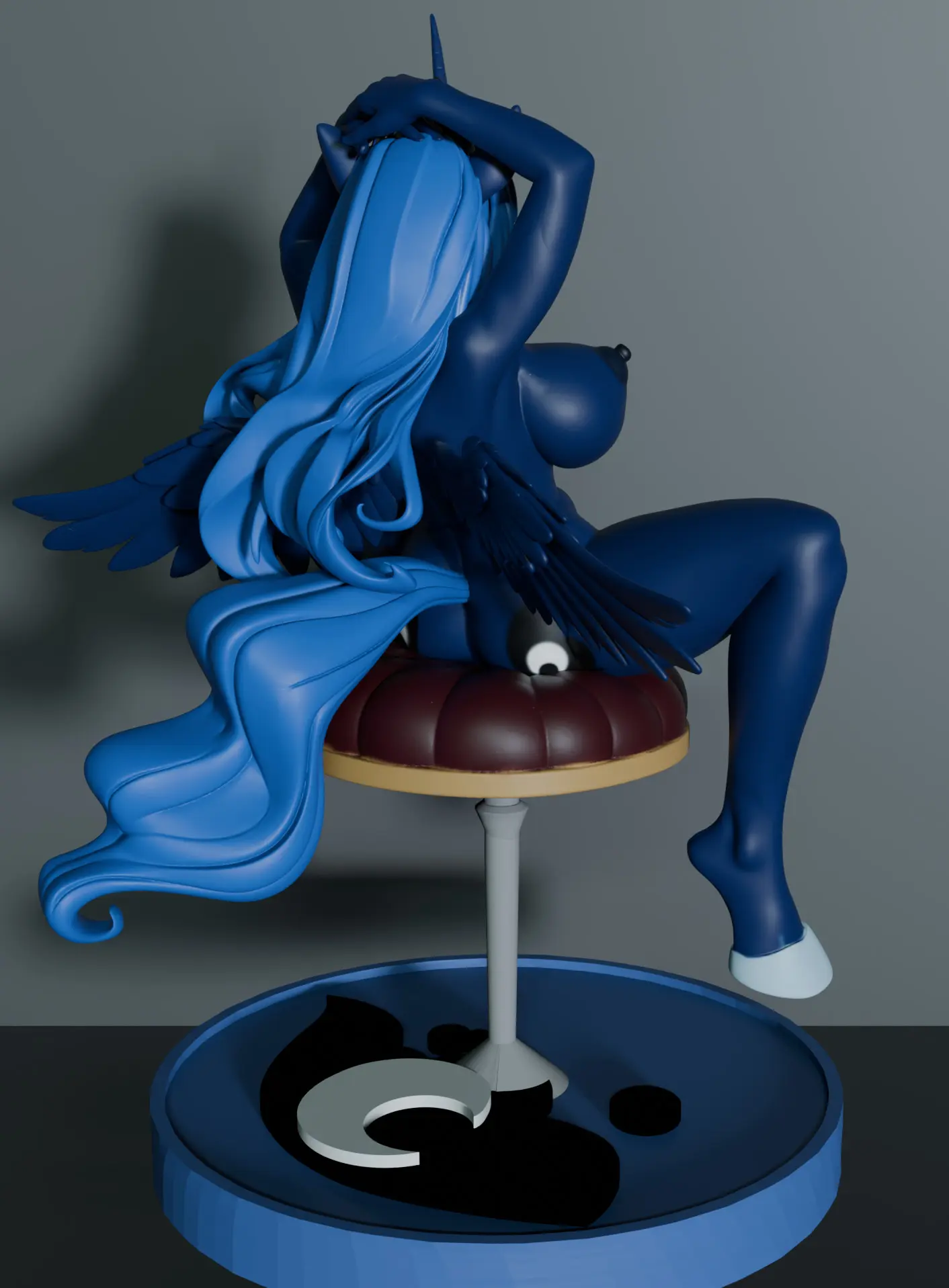 Princess Luna Chair Statue | My Little Pony Fanart von SpiderFlameFigures NSFW 3d printed statue,3d printed,nsfw statue,3d printed figure,Princess Luna statue,My Little Pony statue,furry statue