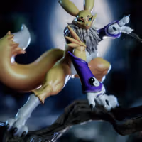 Renamon Furry Tree Statue | Digimon Fan Art by Gatsu SFW,NSFW,Futa 3d printed statue,3d printed,nsfw statue,futa statue,Digimon Statue,Renamon statue,futa figurines,futanari figurines,futanari statue,furry statue