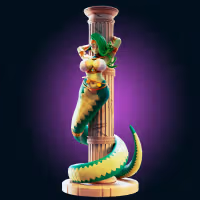 Medusa Snake Girl Statue | Monster Girl Fan Art by Officer Rhu SFW,NSFW,Futa 3d printed,Medusa Snake Girl statue,futa statue,Monster Girl statue,furry statue,nsfw statue,futa figurines,futanari figurines,futanari statue