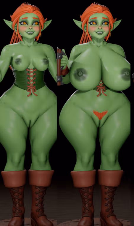 Goblin Girl Barmaid Statue | Original Fan Art by Digital Dark SFW,NSFW,Futa futa statue,3d printed,nsfw statue,Goblin Girl Barmaid Statue,3d printed figure,3d printed,futa figurines,futanari figurines,futanari statue