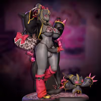 Gyaru Mega Banette Furry Statue | Pokemon Fan Art by Onagaba SFW,NSFW,Futa 3d printed statue,3d printed,3d printed figure,Banette Statue,Pokémon Statue,nsfw statue,furry statue