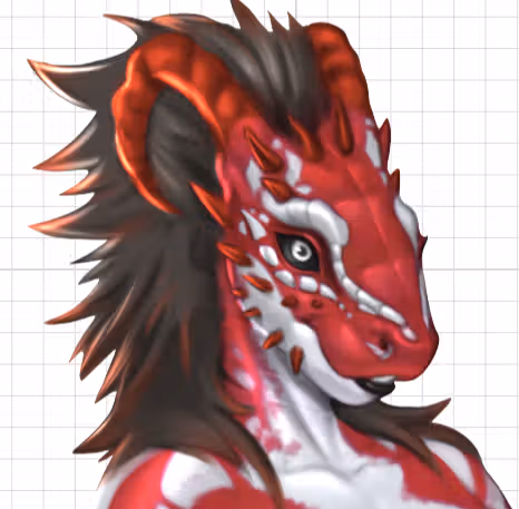 Red Dragon Bust Furry Girl Sticker | Original Vinyl Sticker NSFW furry sticker,nsfw sticker,stickers,red dragon furry