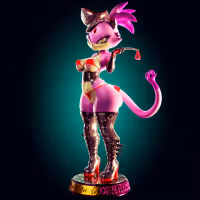 Blaze the Cat Statue | Sonic Fan Art by Officer Rhu SFW,NSFW,Futa 3d printed,Blaze the Cat statue,futa statue,Sonic statue,furry statue,nsfw statue,futa figurines,futanari figurines,futanari statue
