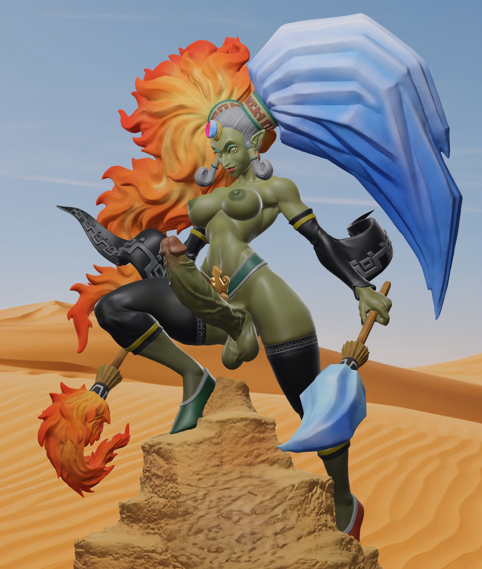 Twinrova Statue | The Legend of Zelda Fan Art by Freyas Fantasys SFW,NSFW,Futa 3d printed statue,3d printed,nsfw statue,futa statue,Twinrova Statue,The Legend of Zelda Statue,futa figurines,futanari figurines,futanari statue