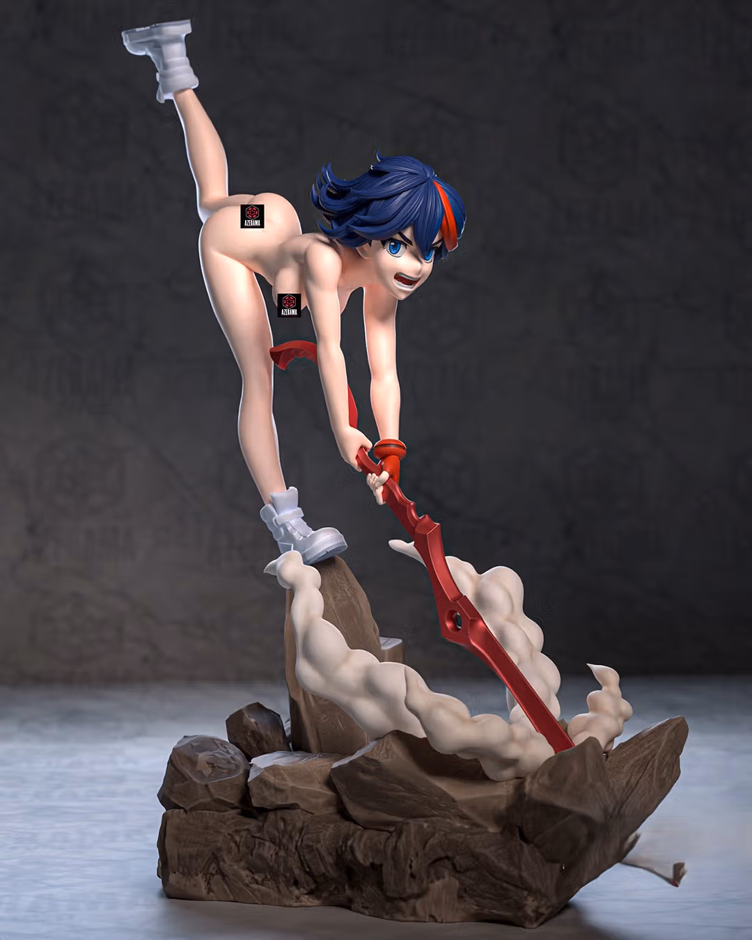 Ryuko Matoi Statue | Kill la Kill Fan Art by Azerama SFW,NSFW 3d printed,3d printed statue,nsfw statue,Ryuko Matoi statue,Kill la Kill statue