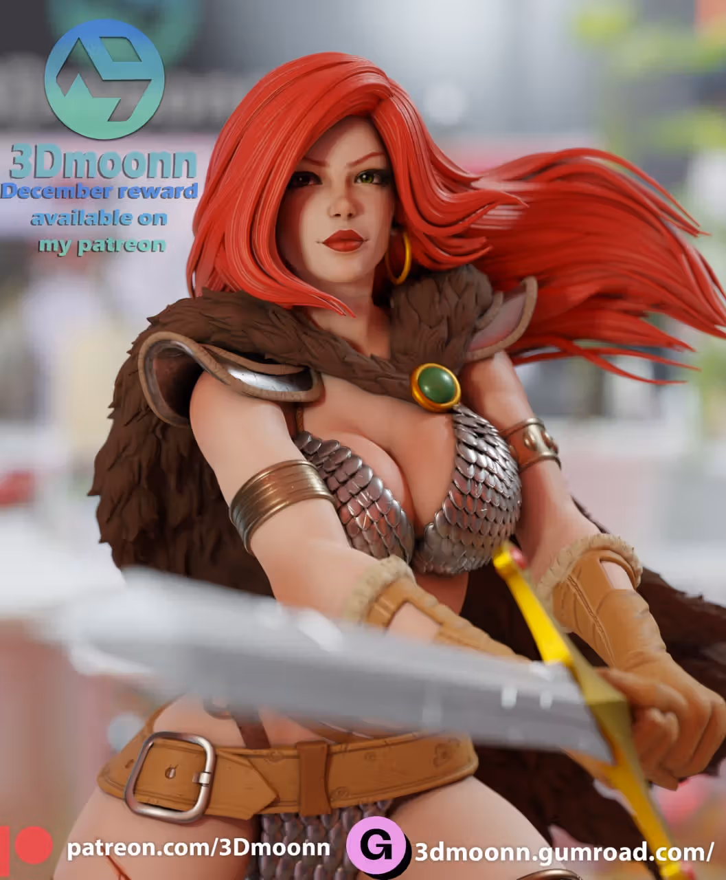 Red Sonja Statue | Marvel Fan Art by 3Dmoonn SFW,NSFW 3d printed statue,3d printed,nsfw statue,3d printed figure,Red Sonja Statue,Marvel statue