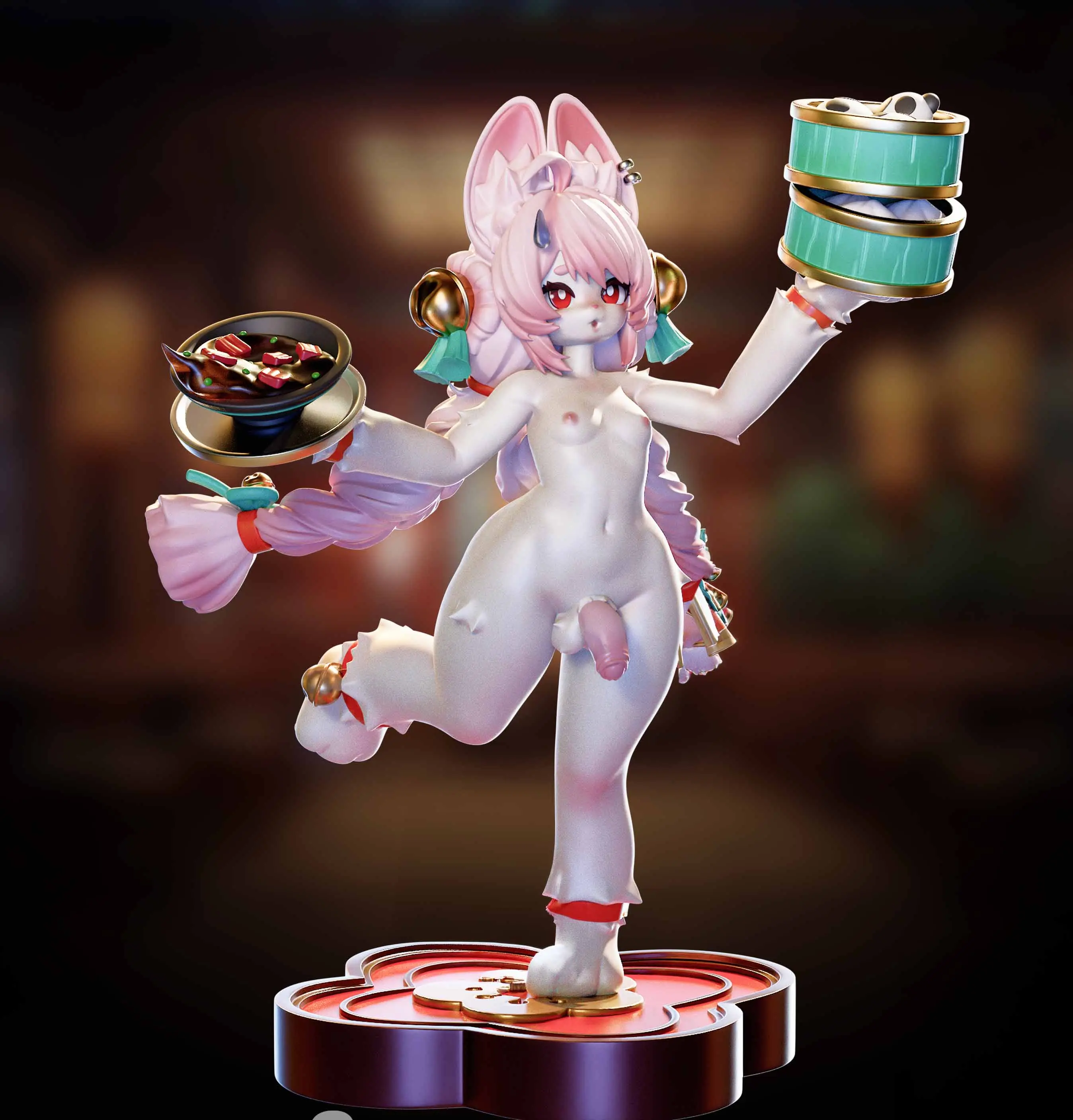 Zhao Chinese Cuisine Furry Statue | Zenless Zone Zero Fan Art by Onagaba SFW,NSFW,Futa 3d printed statue,3d printed,3d printed figure,Zenless Zone Zero statue,Zhao Statue,nsfw statue,furry statue